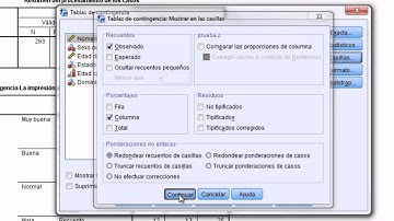 Tablas de contingencia en SPSS