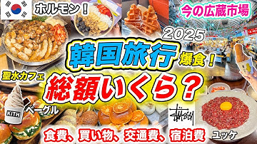 【韓国旅行の費用はいくら？】2泊3日韓国旅行の費用大公開‼️ソウルのおすすめスポット巡り＋韓国グルメ爆食の旅｜今のソンス、高速バスターミナル、明洞、狎鴎亭、江南、広蔵市場｜ホルモン、カムジャタン