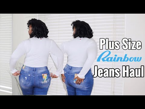 rainbow plus size jeans