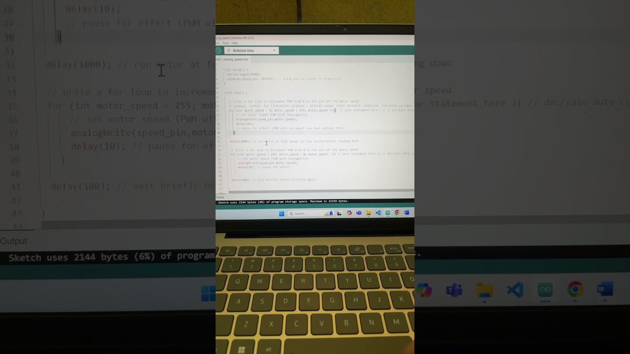 Motor With Varying Speed