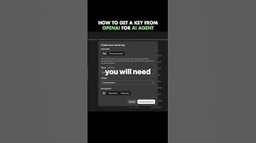 How to get your OpenAI API key for an AI agent.