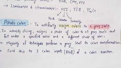 Pseudo color model and color transform in Image processing | Lec-18