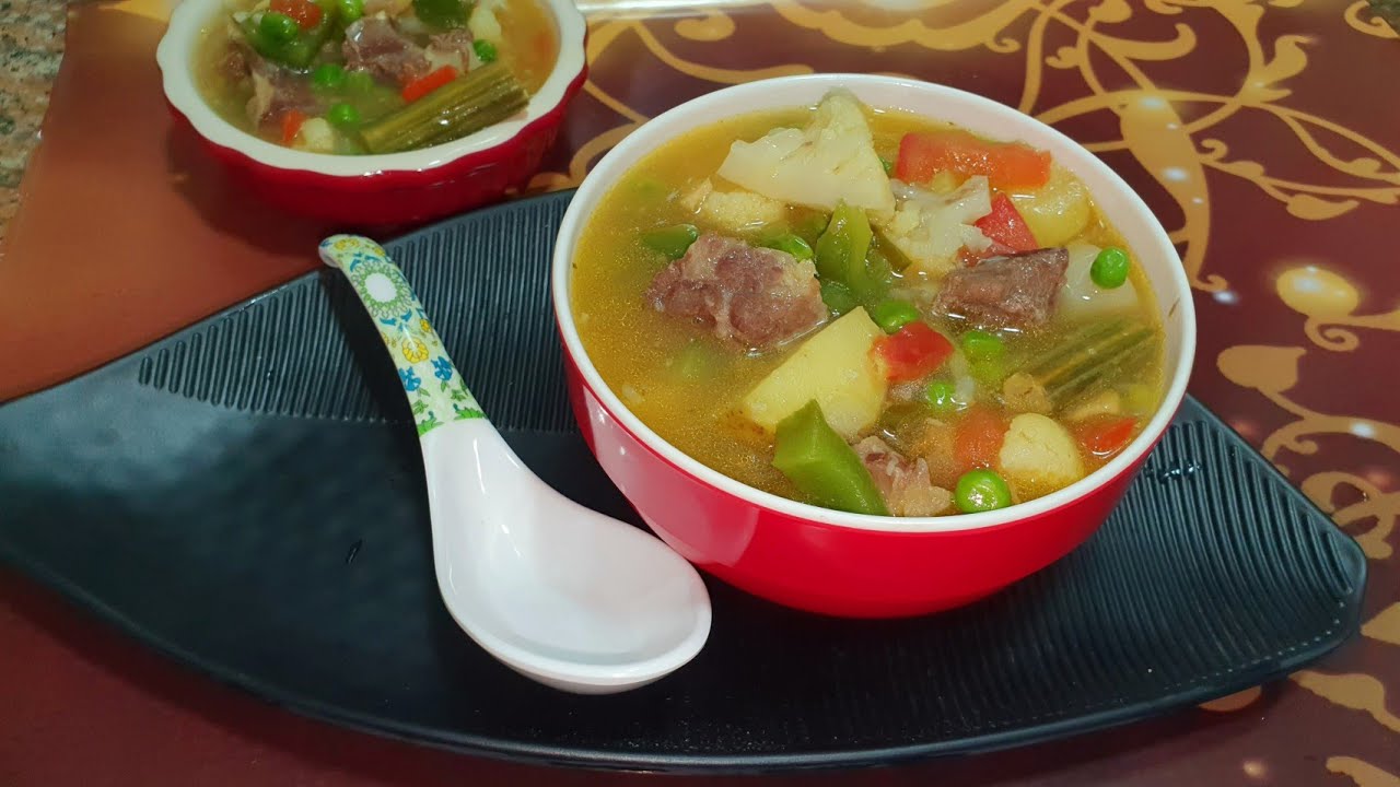 Healthy soup recipe lamb soup Meat ভেজিটেবল স্যুপ YouTube