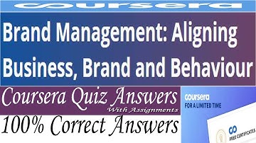 Brand Management: Aligning Business, Brand and Behaviour, Week (1-5)  Quiz Answers With Assignments