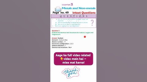 Class 10 Science Shorts | Ch 3 Metals and Non-Metals | In-text Ques Pg 49 | NCERT 2025