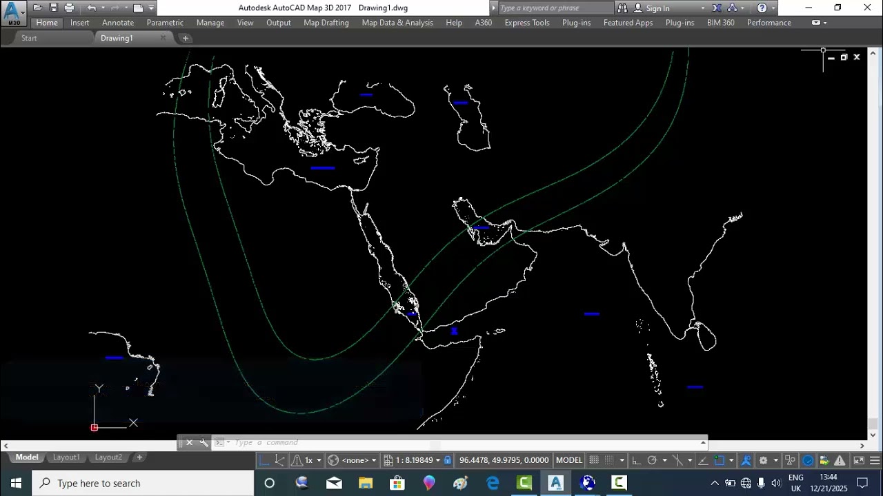 Aviation. Sky Route Program for Producing En Route Chart (Isogonic lines 3) Part 3