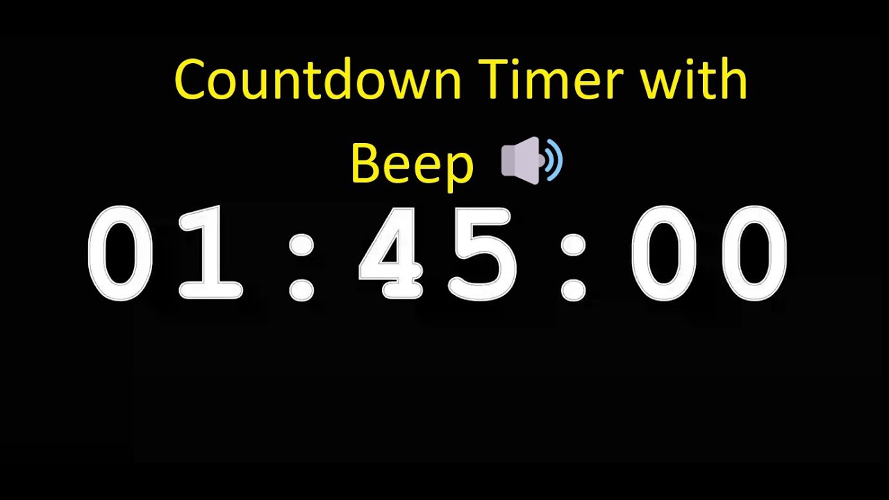 1 Hour 45 Minutes Countdown Timer with Beep | 105 Min Timer - YouTube