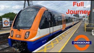 London Overground Full Journey | Class 710 Bombardier Aventra | London Liverpool Street to Chingford