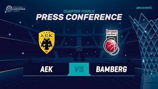 AEK v Brose Bamberg - Press Conference - Basketball Champions League 2018