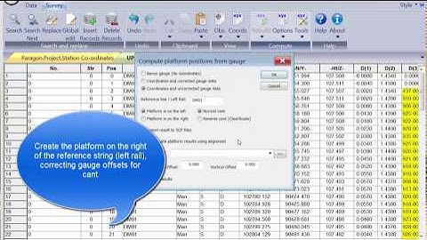 SCC - Processing coordinated platform gauge survey