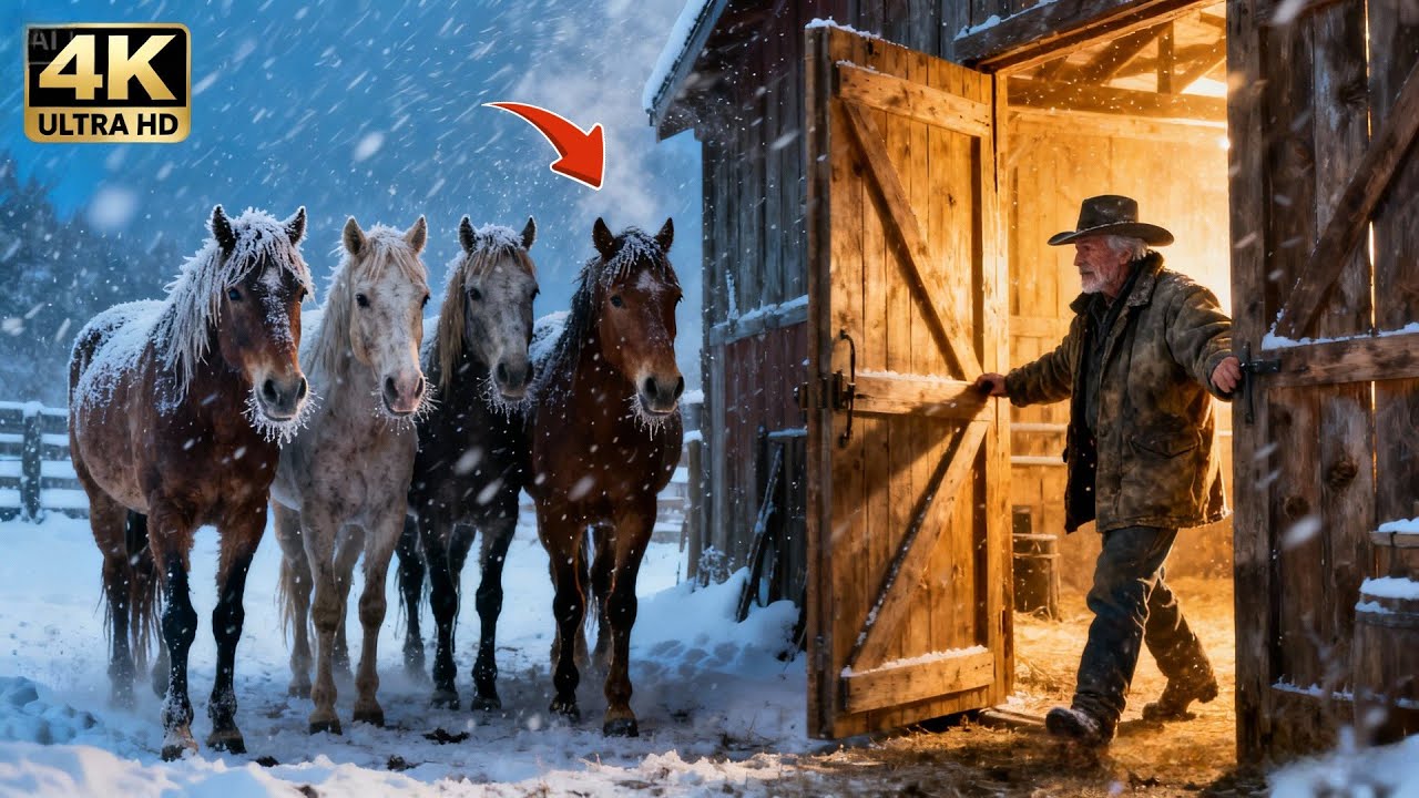 Cowboy Opened Door to Five Freezing Horses — What They Carried Will Make You Cry