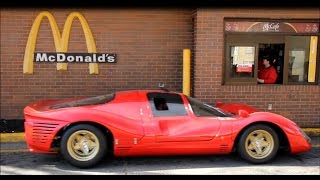 Running Errands in a Ferrari 330 P4 RCR- Race Car on the steet.