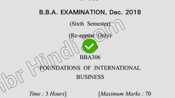 2018 Dcrust BBA 6th Sem Fundamental of International Business Question Paper