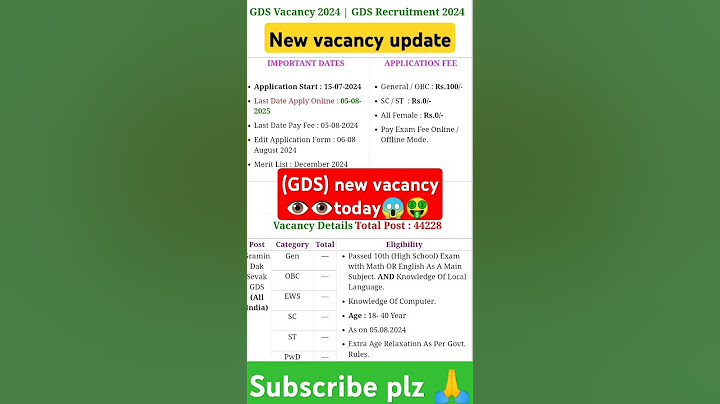 gds new vacancy 2024/gds result date 2024/gds merit list 2024/gds cut off 2024/gds result #gds #yt