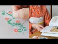 【日本刺繍】刺繍職人の朝の刺繍習慣❁竹久夢二の可愛いお花を刺繍しました❁Good morning embroidery❁図案無料配布