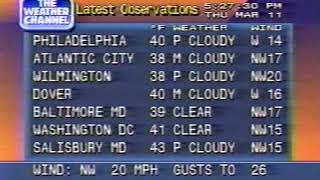 Weather Channel clips Wednesday March 10 1993 to Friday March 12 1993