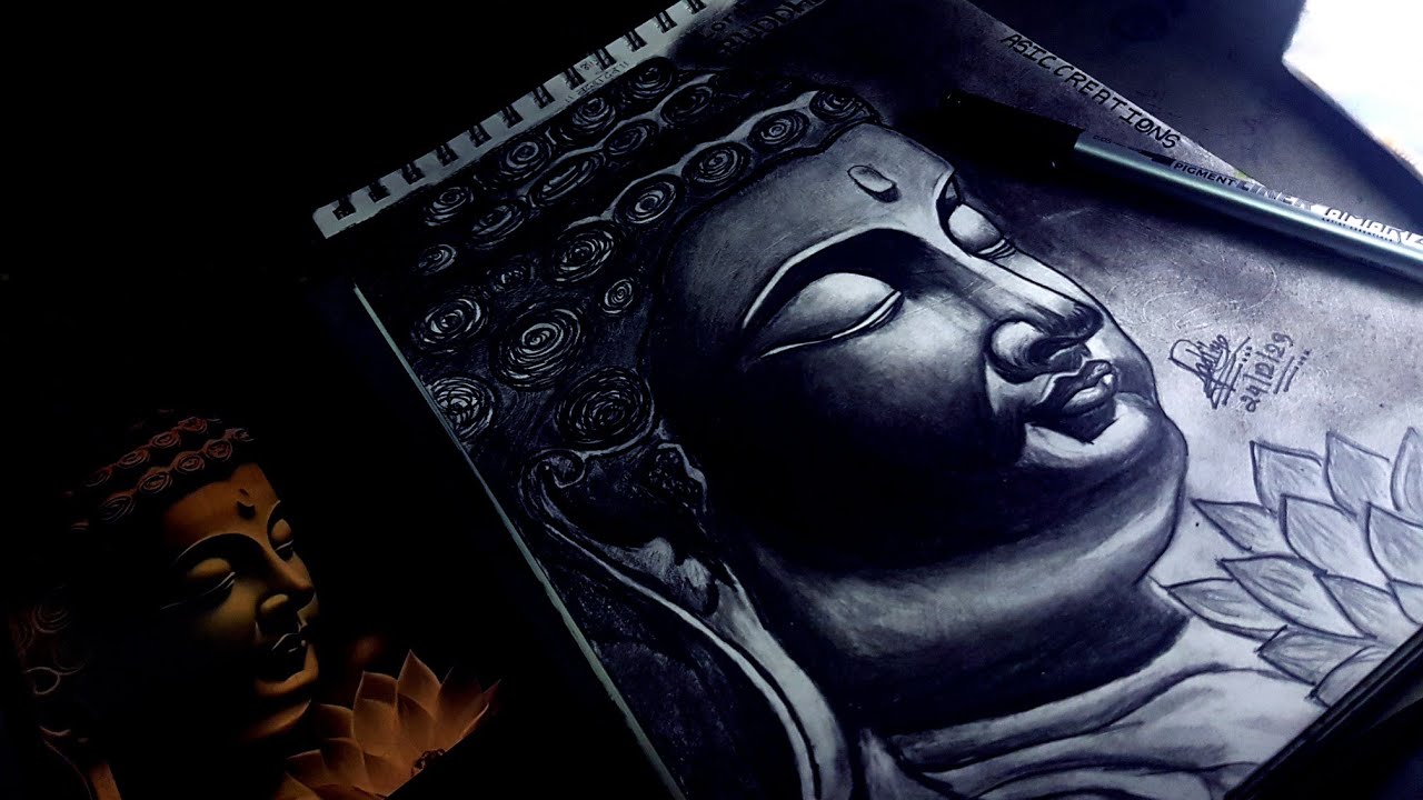Gautum Buddha Painting Sketch 