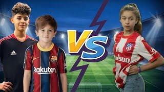 Ronaldo Jr And Thiago Messi Vs Delfina Suarez Football Vs Girl