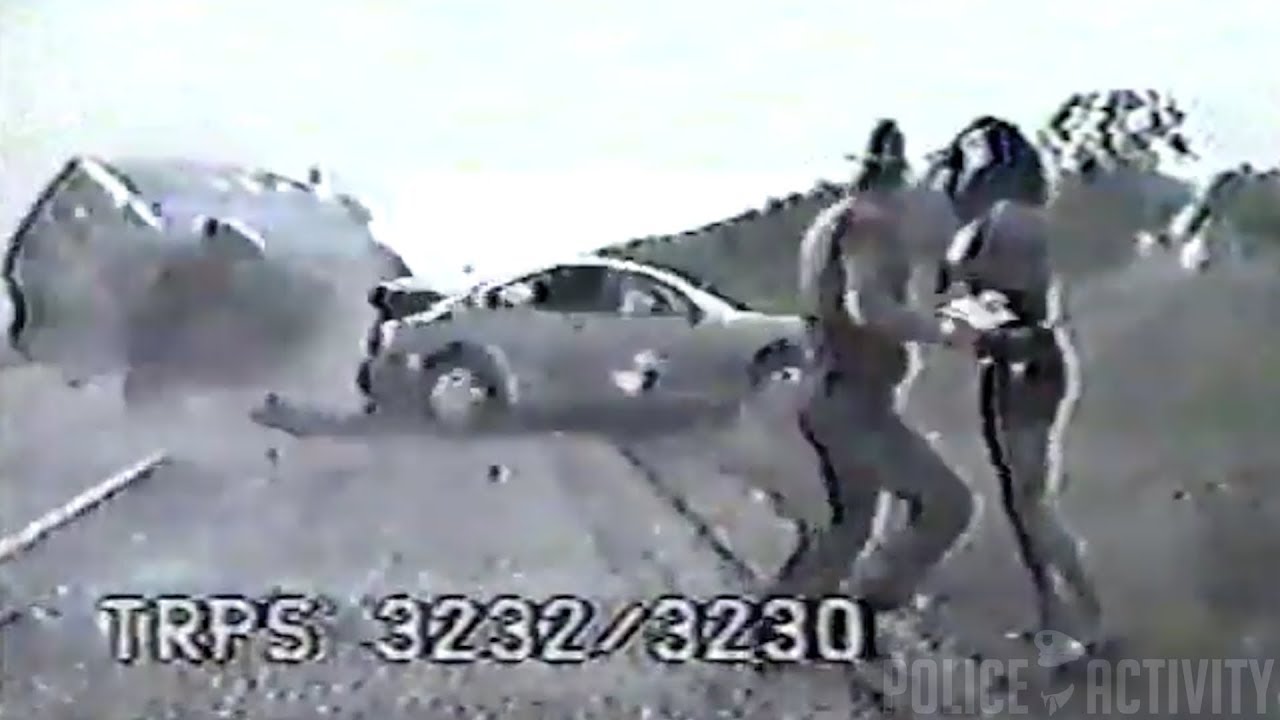Officer Asks Lady To Step To Roadside Seconds Before Crash - 2000