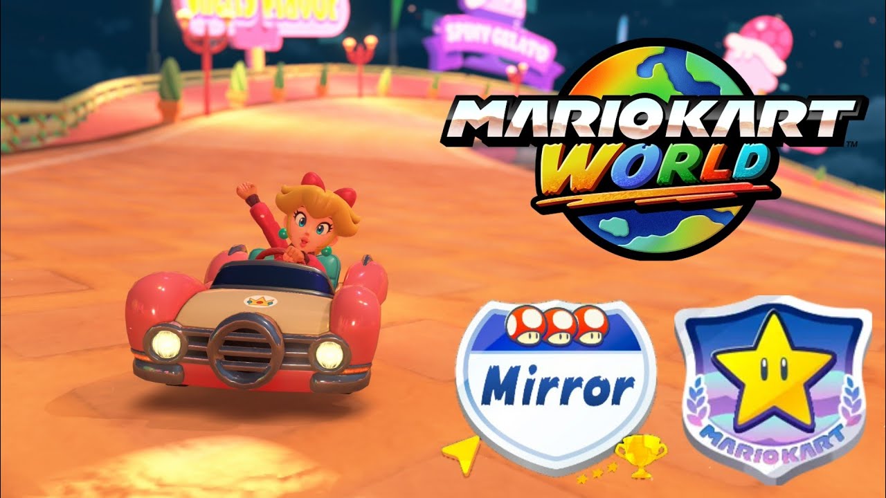 Mario Kart World - Star Cup (Mirror) Walkthrough as Peach (Touring) 60fps