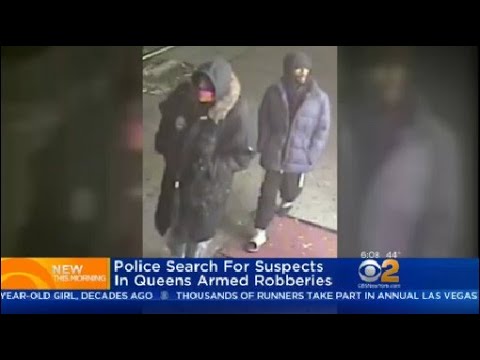 Police Search For Suspects In Queens Armed Robberies - YouTube