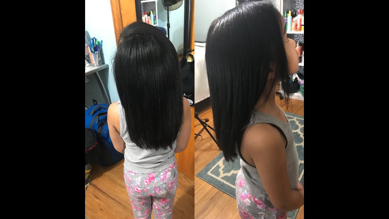 Best silky Flat Iron on 5 year old's hair YouTube