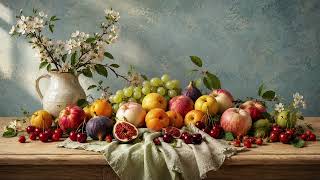 Garden Harvest TV Wallpaper 🍒 Refined Fruit Still Life Oil Painting in 4K screenshot 4
