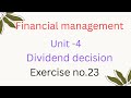 Financial management unit 4 Dividend decision exercise -23 pg no: 8.38 in tamil