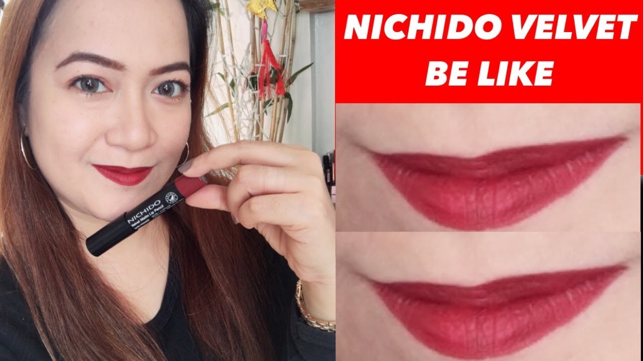 NICHIDO VELVET MATTE LIP PENCIL (Dark Promise) REVIEW & WEAR TEST + GRWM II Len Oruga