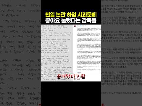<strong>친일</strong> 논란 하영 사과문에 좋아요 눌렀다는 감독들