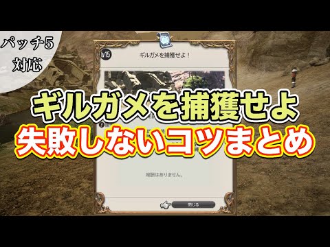 【FF14】Lv15ギルガメを捕獲せよ!失敗しないコツまとめ【サクッと復習予習! ギルドオーダー パッチ5対応】
