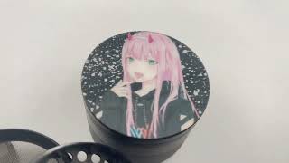Herb Grinder Magnetic Lid 3D Effect, Darling in the Franxx, Zero Two, Anime, Manga