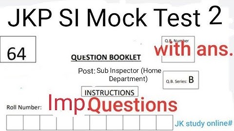 JKPSI Mock Test 2 || JK Police Sub Inspector Mock || Computer & G.K For JKPSI, FAA, FSI & VLW Exams