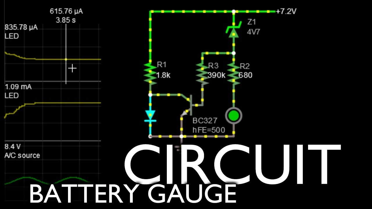Clever 6 component battery gauge circuit! YouTube