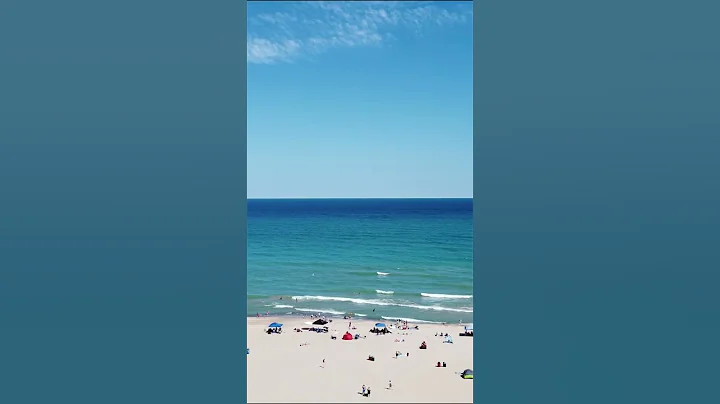 Drone view of Indiana Dunes Beach in US 🏖️🌊🐚