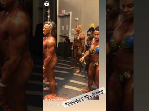 Gaby Vega's backstage view #tampapro2023 #womensbodybuilding