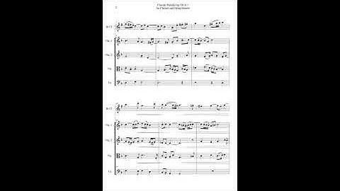 Max Reger - Chorale Prelude Op.79b N.5 for Clarinet and String Quartet - Sheet Music