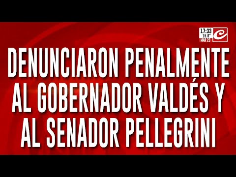 Denunciaron penalmente al gobernador Valdés y al senador Pellegrini