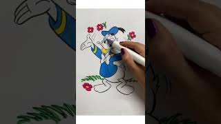 Disney Donald Duck Coloring Page | Coloring Video | Art Markers #shorts #coloring #donaldduck