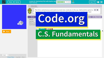 Code.org Express Lesson 5.7 Swimming Fish in Sprite Lab | Answer Tutorial | Course E Lesson 3.7