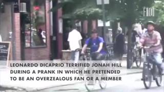 Leonardo DiCaprio scares Jonah Hill by pretending to be paparazzi