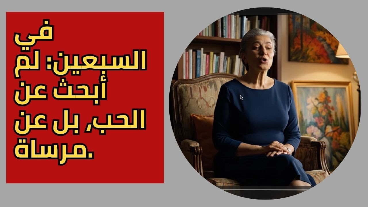 في السبعين: لم أبحث عن الحب، بل عن مرساة. - YouTube