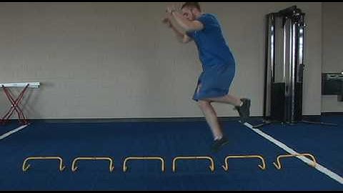 12 Single Leg Diagonal Mini Hurdle Hops