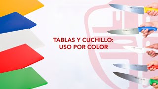 Cuchillos y tablas de colores: para qué sirve cada uno