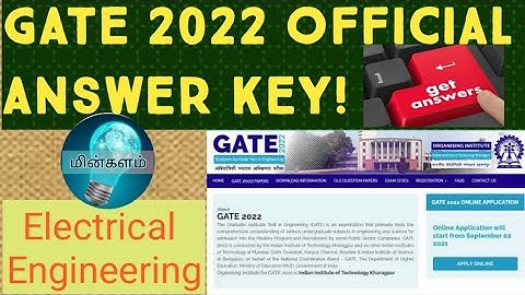 GATE 2022 | Official Answer Key | Electrical Engineering | GATE EE Paper Answer Key | Minkalam | EEE