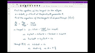 F3 2.4 Tangents and normals to an ellipse