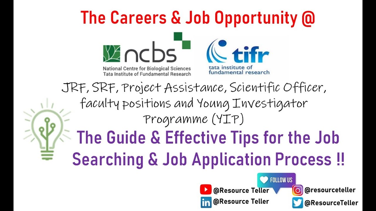 Careers & Job @NCBS-TIFR, @TIFR-Mumbai | Effective Tips for Job Application | How to Apply
