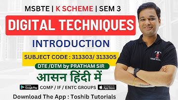 Introduction to Digital Techniques | DTE | DTM | MSBTE |Semester 3 | Toshib Tutorials