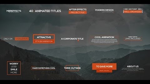 After Effects Template: 40 Modern Titles & Lower Thirds