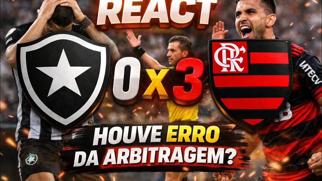 React Botafogo 0 X 3 Flamengo - YouTube